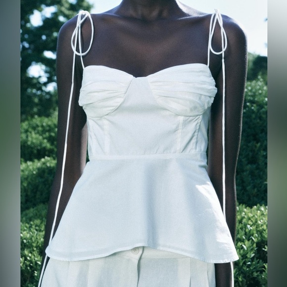 🦋 Bloggers Favorite 🦋 Zara ZW Collection Corset Bustier Top Size L - Picture 9 of 16